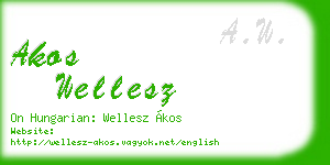 akos wellesz business card